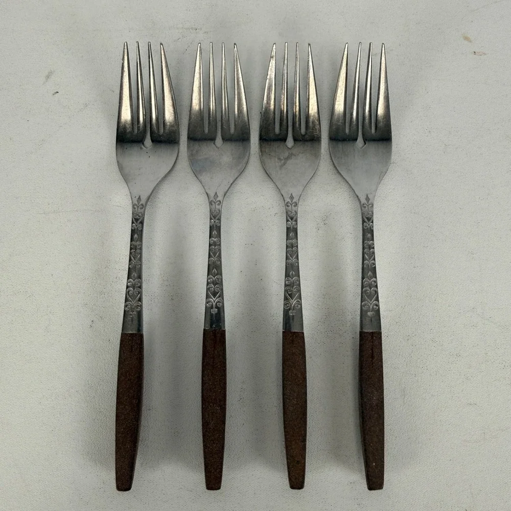 VTG Interpur Stainless Flatware 4 Pcs SALAD FORKS 7 1/4